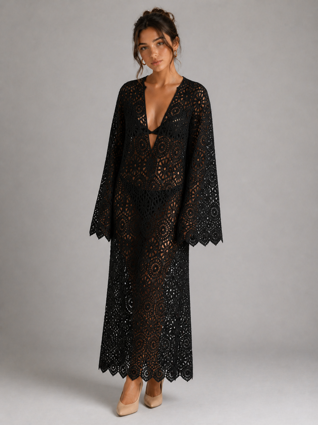 ALMA – ROBE LONGUE EN DENTELLE AJOURÉE