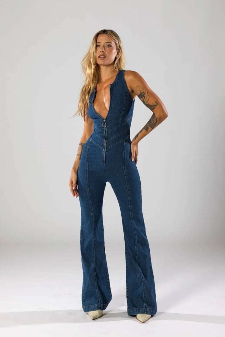 ÉLODIE | COMBINAISON EN DENIM ÉLÉGANTE