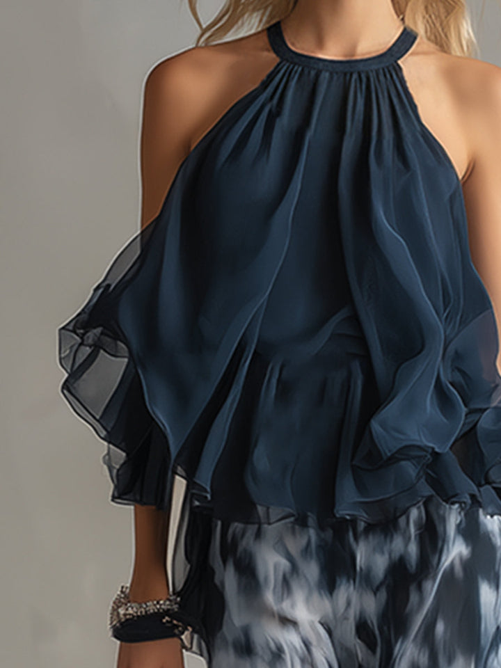 Élise | Ensemble élégant aérien avec top fluide et pantalon ample