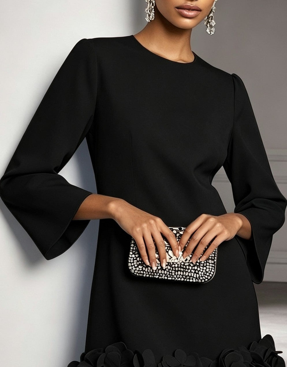 Margot™ | Robe courte élégante à fleurs en relief