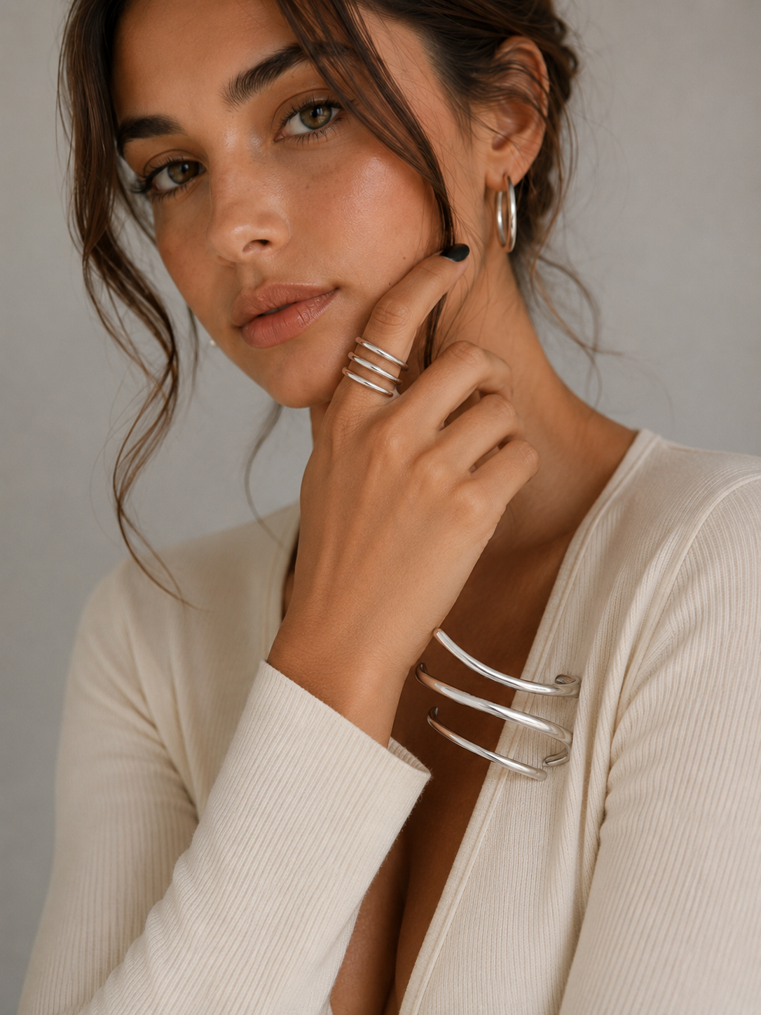 ÉLISÉE - ENSEMBLE BRACELET ET BAGUE SPIRALE