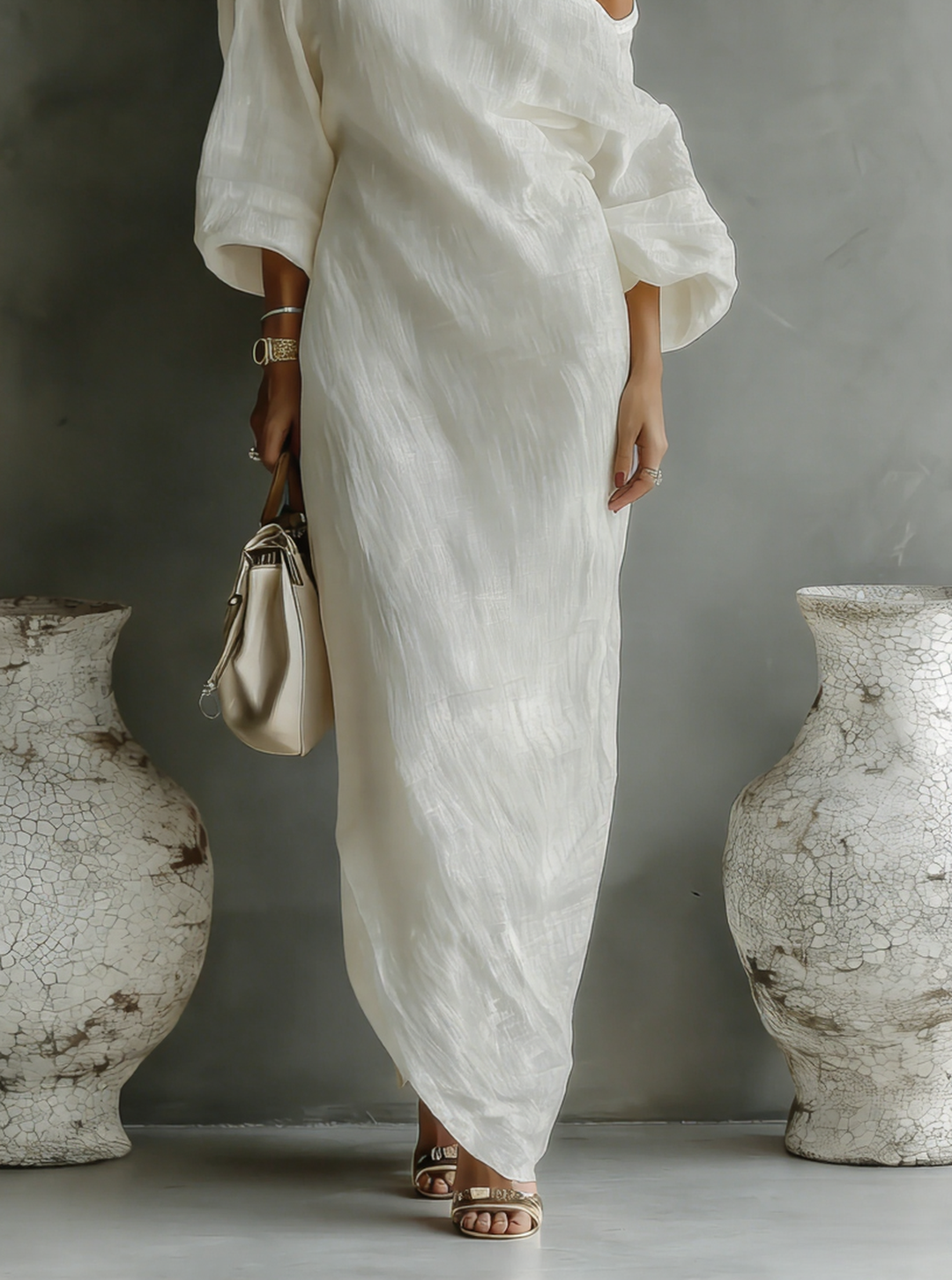 Soline | Robe longue fluide asymétrique élégante