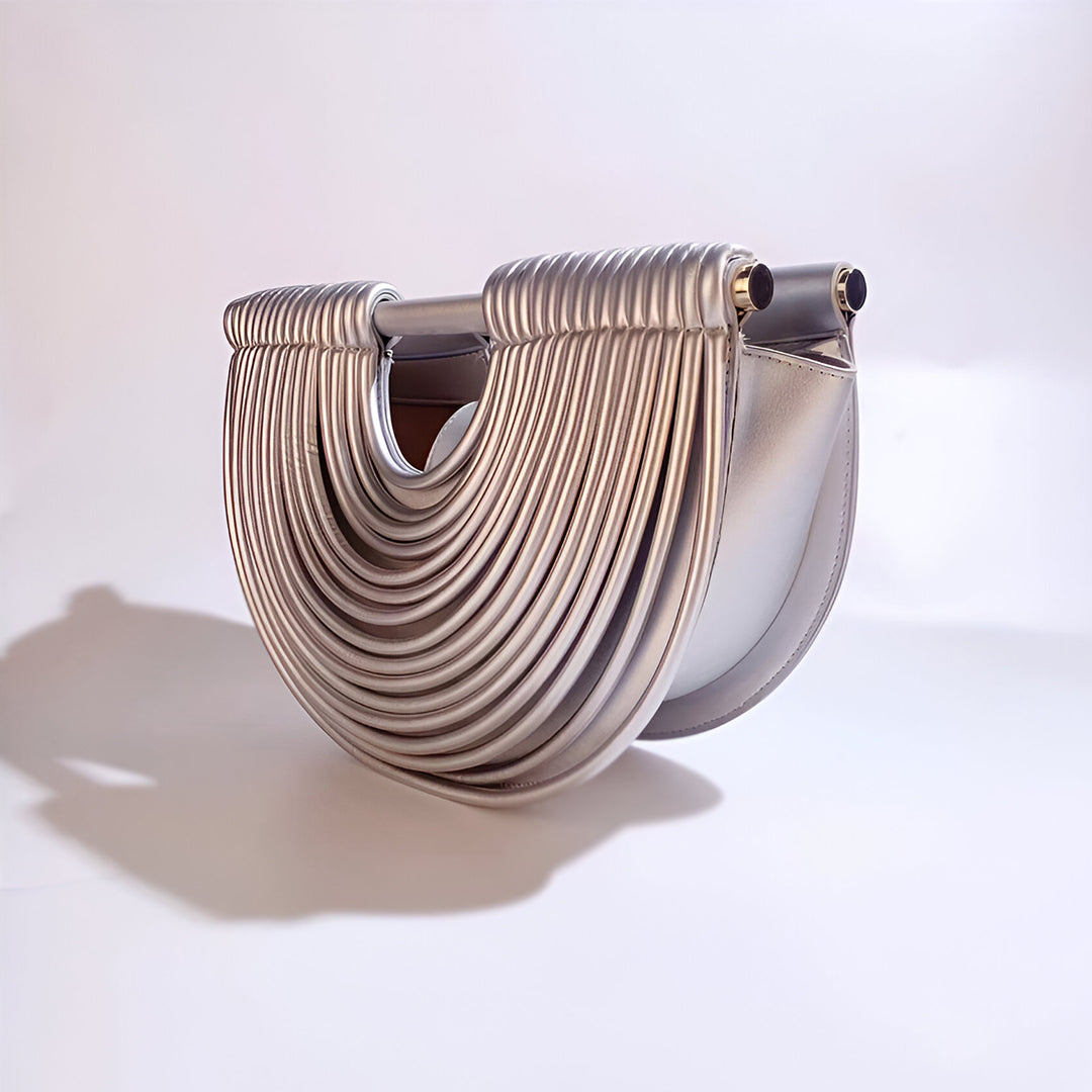 SEREN – SAC BANDOULIÈRE SCULPTURAL MÉTALLISÉ