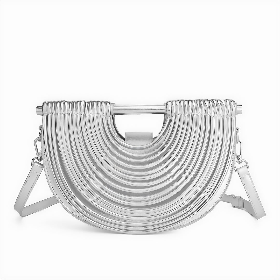 SEREN – SAC BANDOULIÈRE SCULPTURAL MÉTALLISÉ