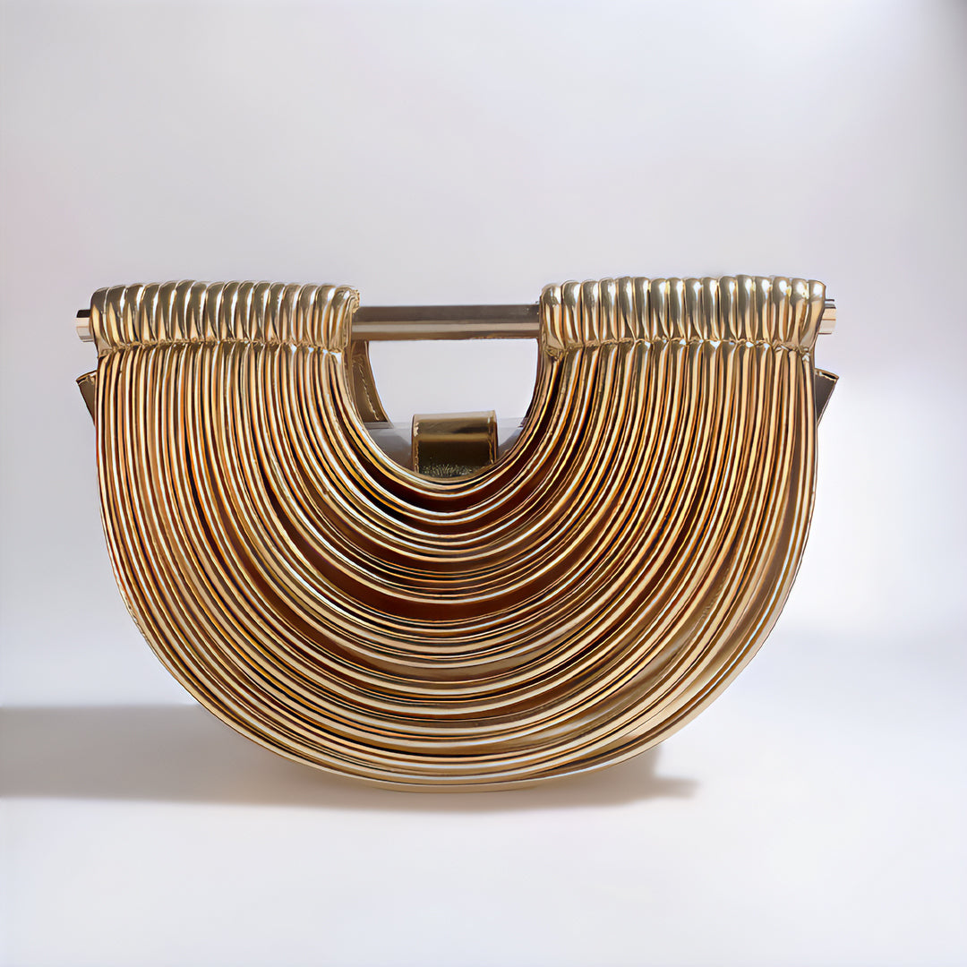 SEREN – SAC BANDOULIÈRE SCULPTURAL MÉTALLISÉ