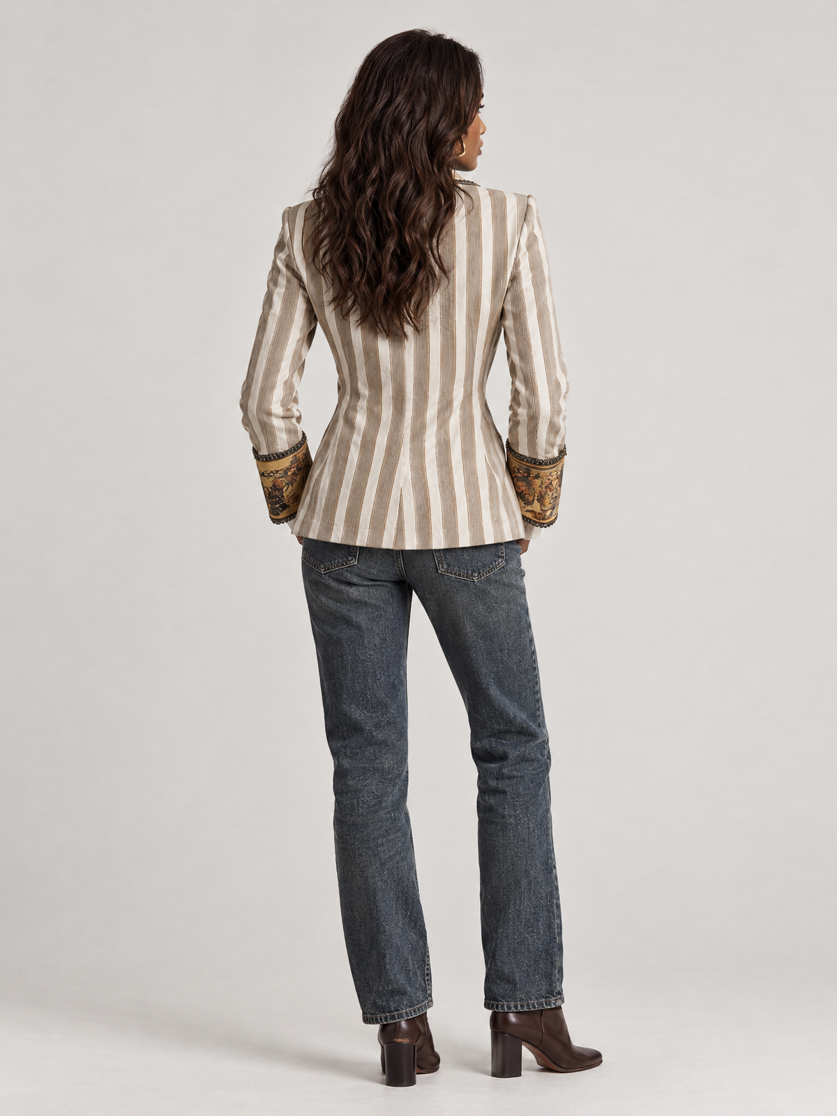 Éloïse™ | Blazer rayé à détails artistiques