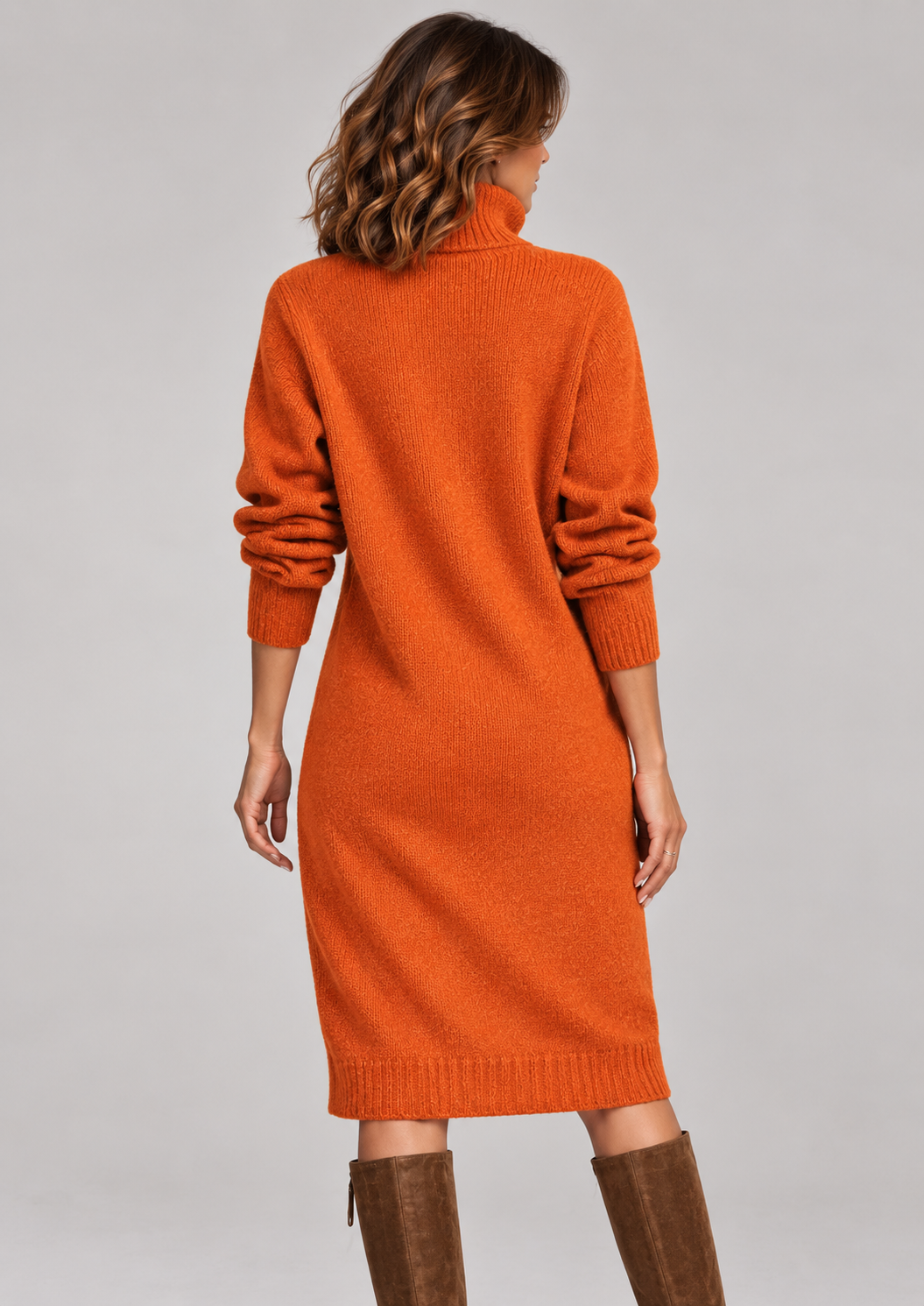 Lorène™ | Robe pull à col boutonné