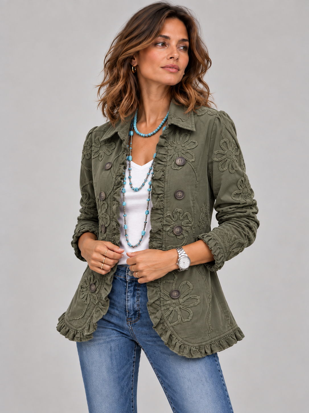 Claudine™ | Veste fleurie élégante