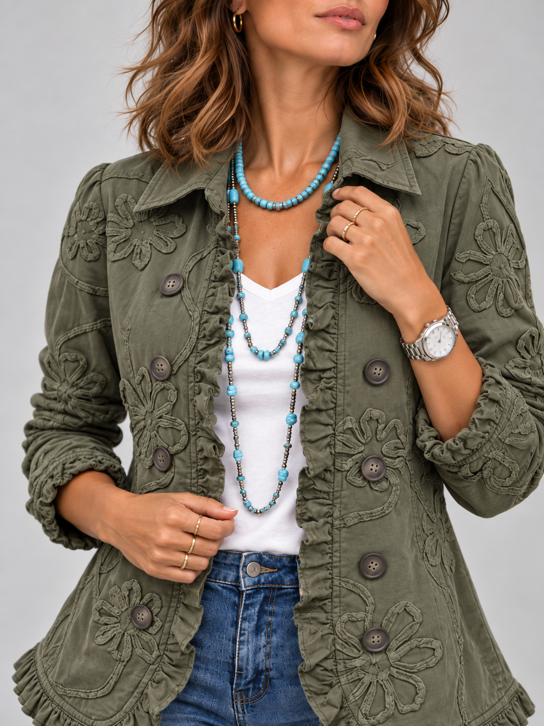 Claudine™ | Veste fleurie élégante