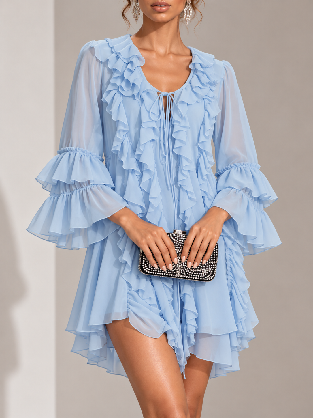 Élodie™ | Robe courte élégante à volants