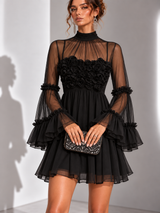 Juliette™ | Robe courte élégante à fleurs en relief