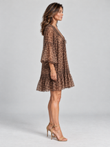 Lucie™ | Robe courte élégante à imprimé léopard