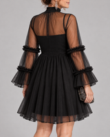 Juliette – Robe de fête à roses en relief