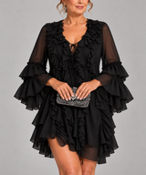 Élodie – Robe courte élégante à volants