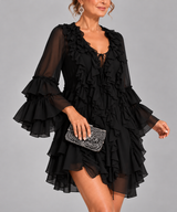 Élodie – Robe courte élégante à volants
