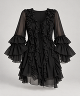 Élodie – Robe courte élégante à volants