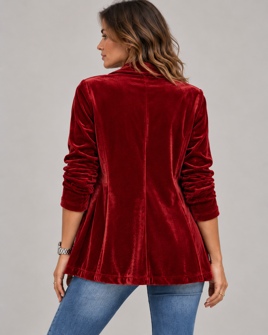 Amélie™ | Veste ouverte manches longues col à revers vintage