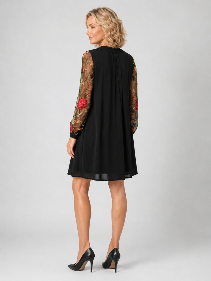 Monique™ | Robe élégante à manches fleuries