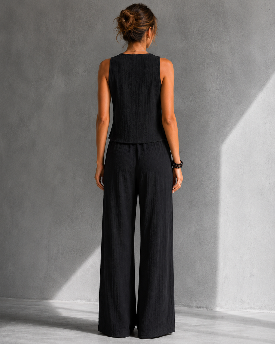 Élise | Ensemble fluide à gilet boutonné