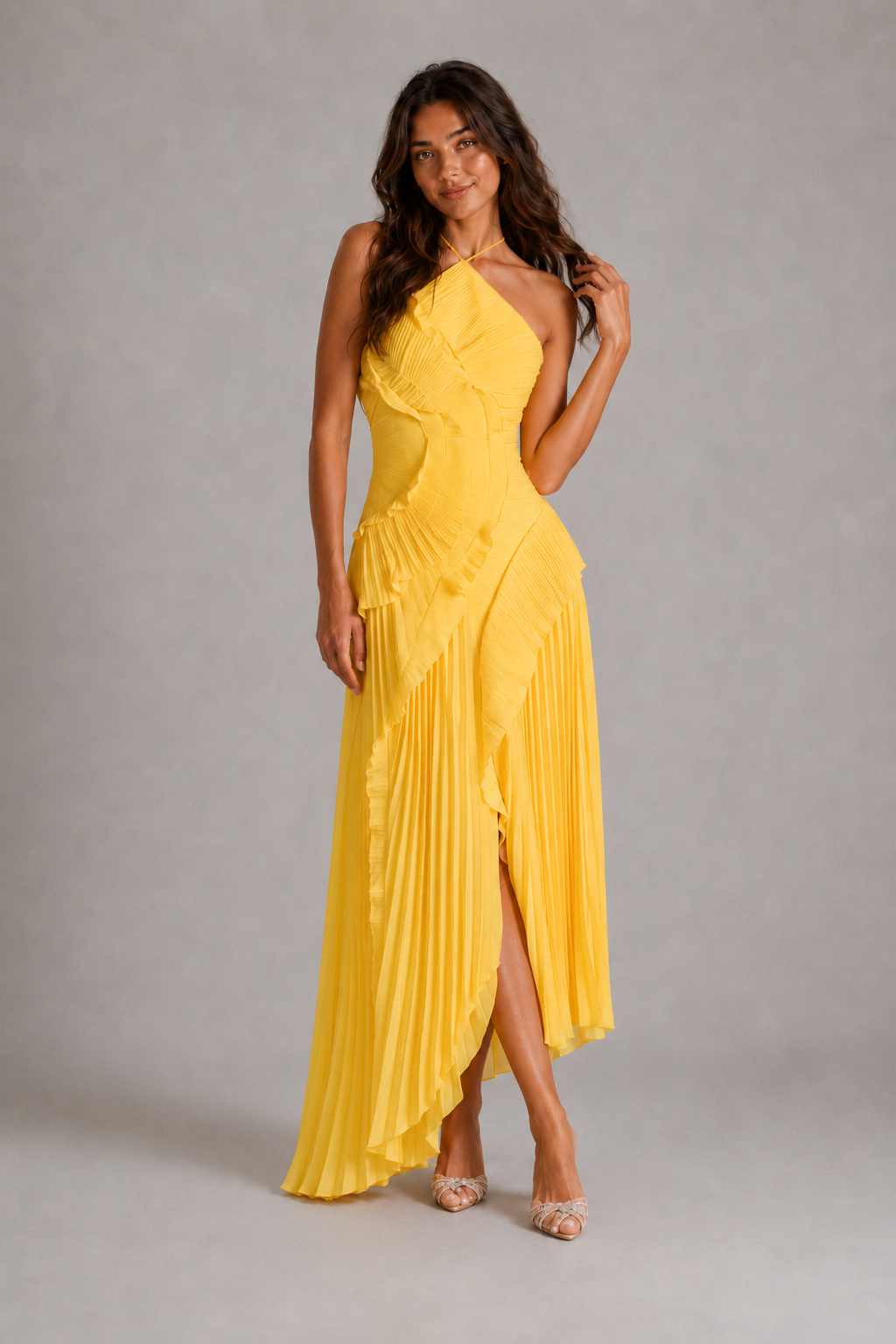 SOLÈNE | ROBE MAXI PLISSÉE