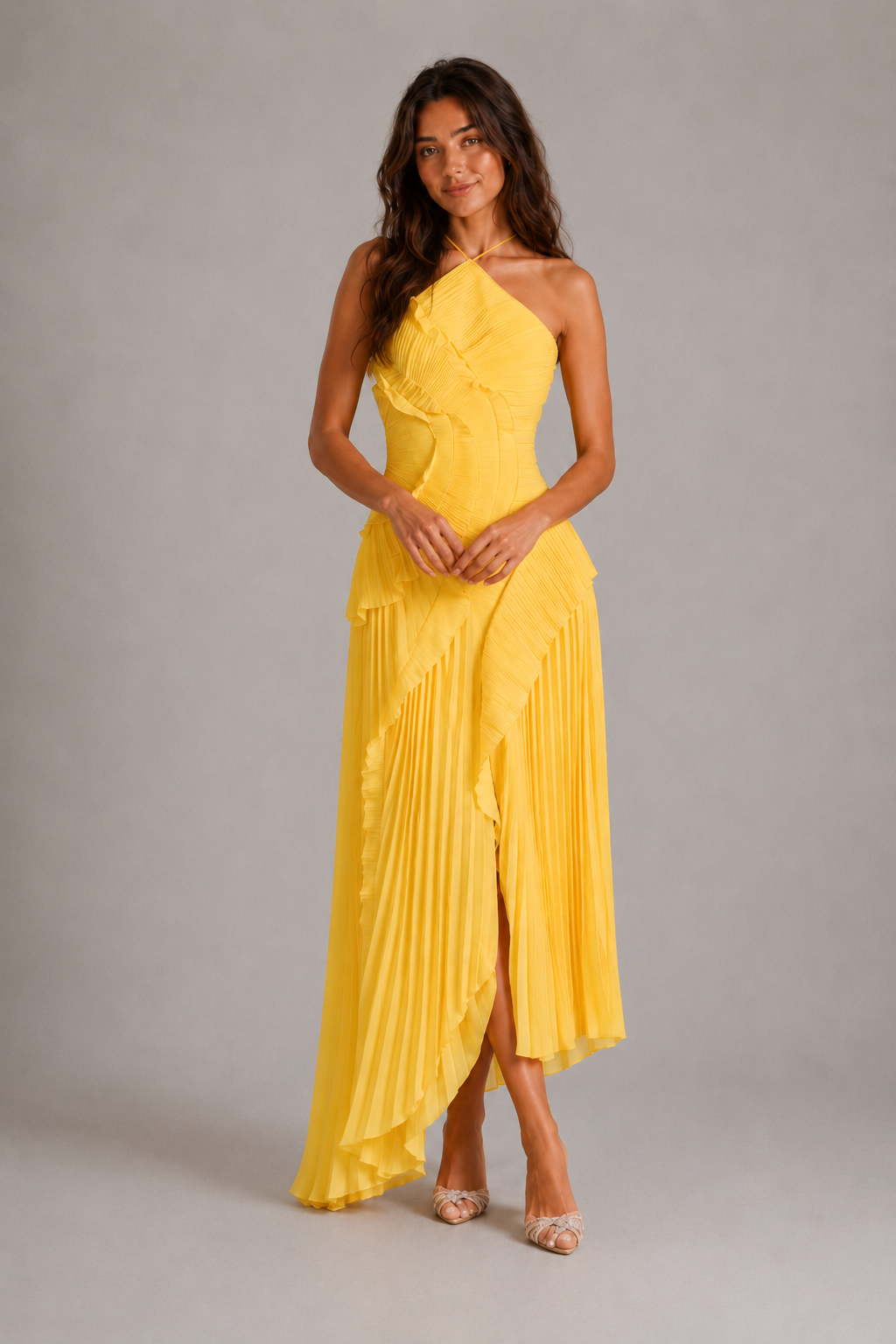 SOLÈNE | ROBE MAXI PLISSÉE