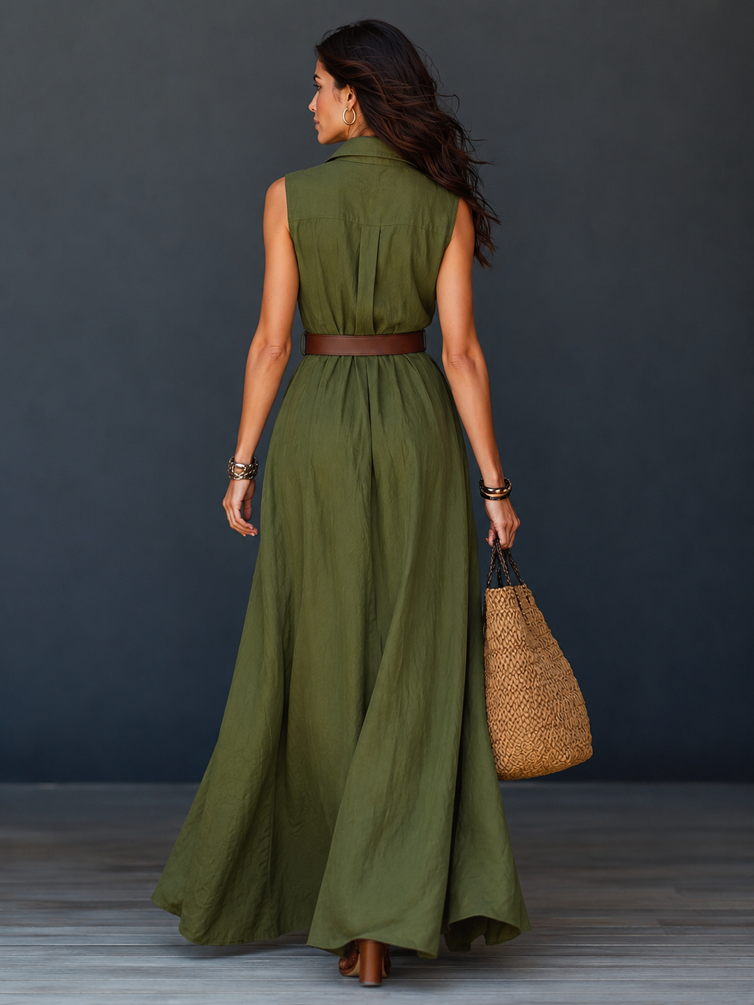 Agnès | Robe Chemise Longue avec Ceinture Offerte