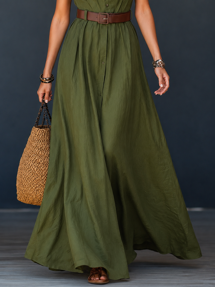 Agnès | Robe Chemise Longue avec Ceinture Offerte
