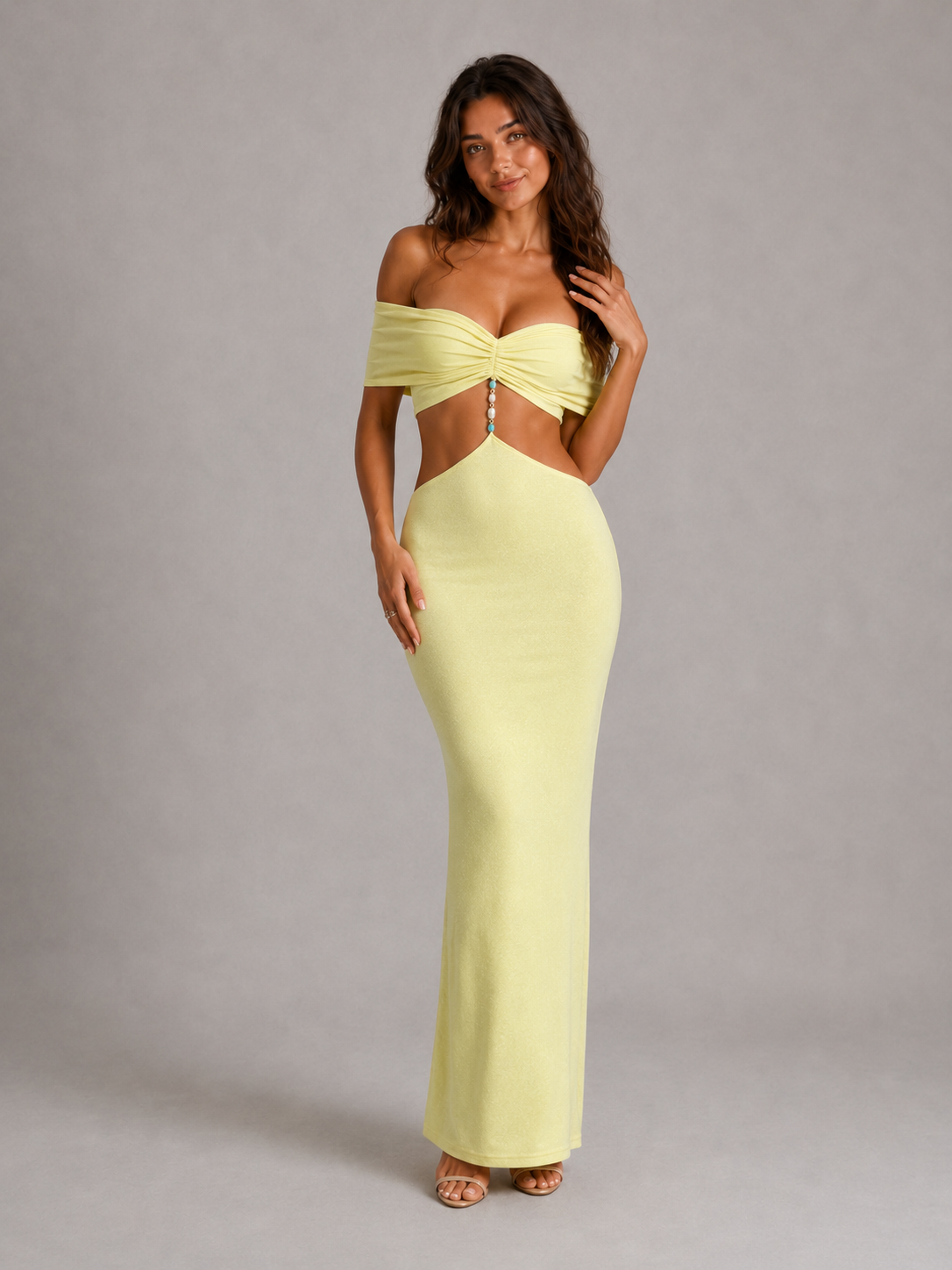 LÉA | ROBE MAXI ÉLÉGANTE À DÉCOUPES RAFFINÉES