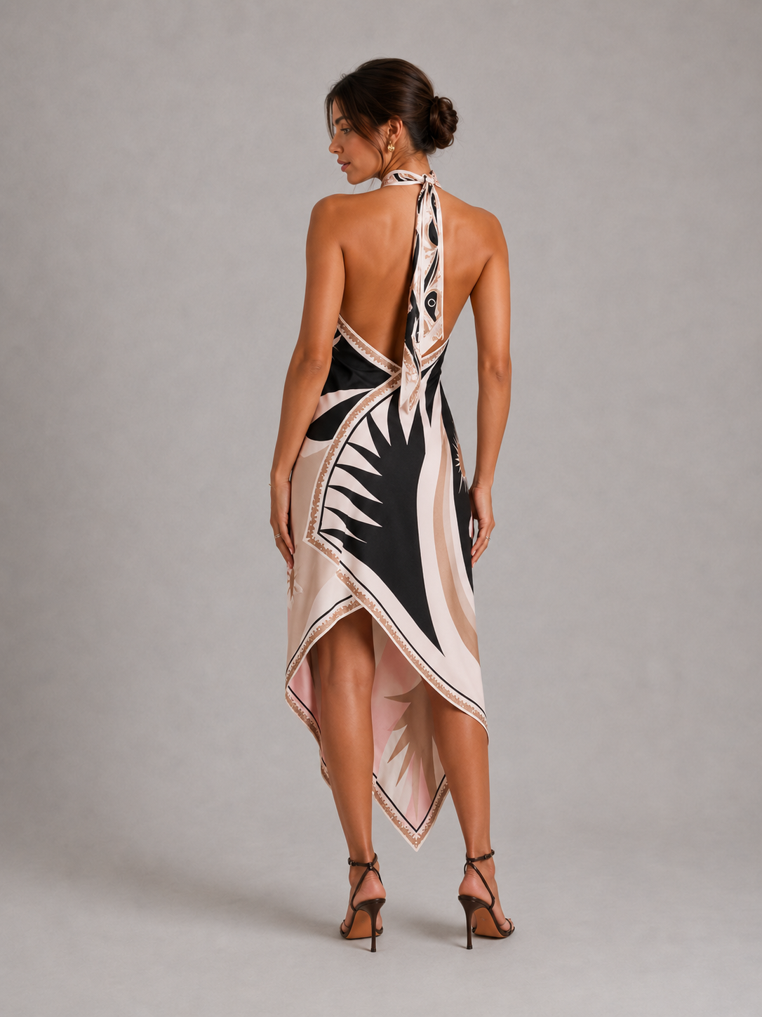 AMÉLIE | ROBE MIDI ÉLÉGANTE À IMPRIMÉ ARTISTIQUE