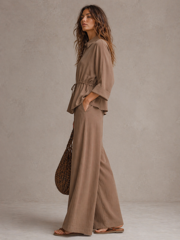 Camille | Ensemble fluide élégant avec taille ajustable et coupe moderne