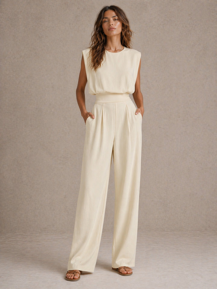 Juliette | Ensemble fluide élégant avec taille marquée et coupe minimaliste