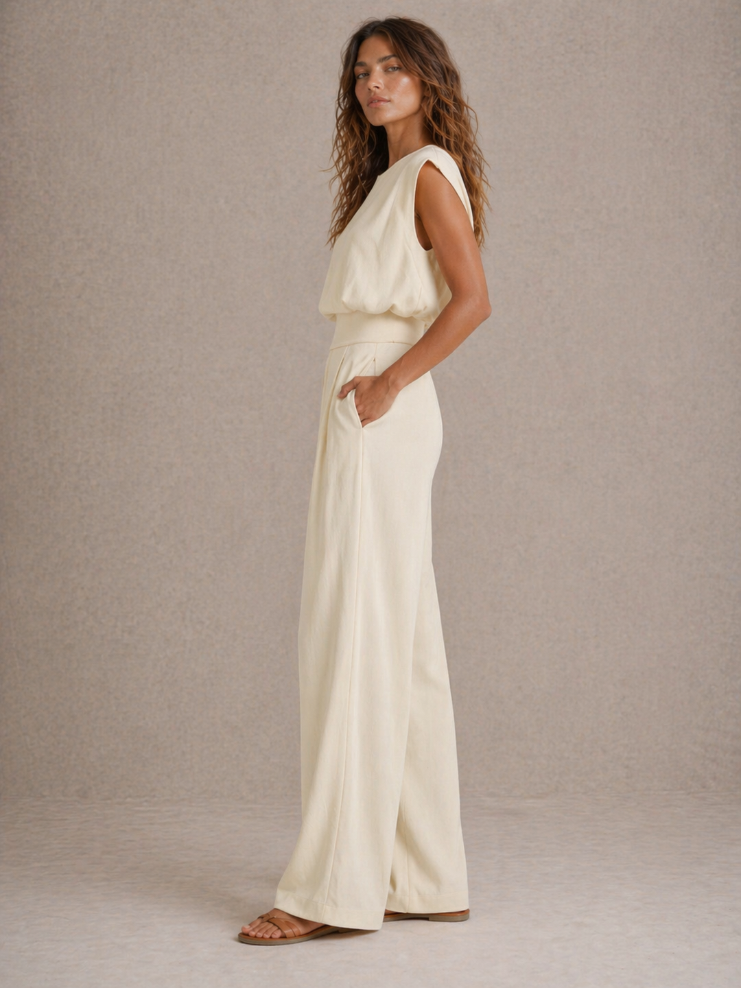 Juliette | Ensemble fluide élégant avec taille marquée et coupe minimaliste