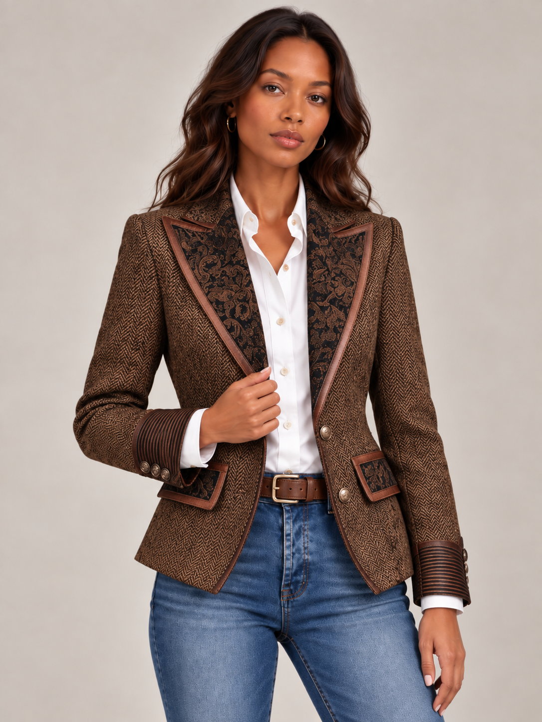Camille™ | Blazer élégant à détails contrastés