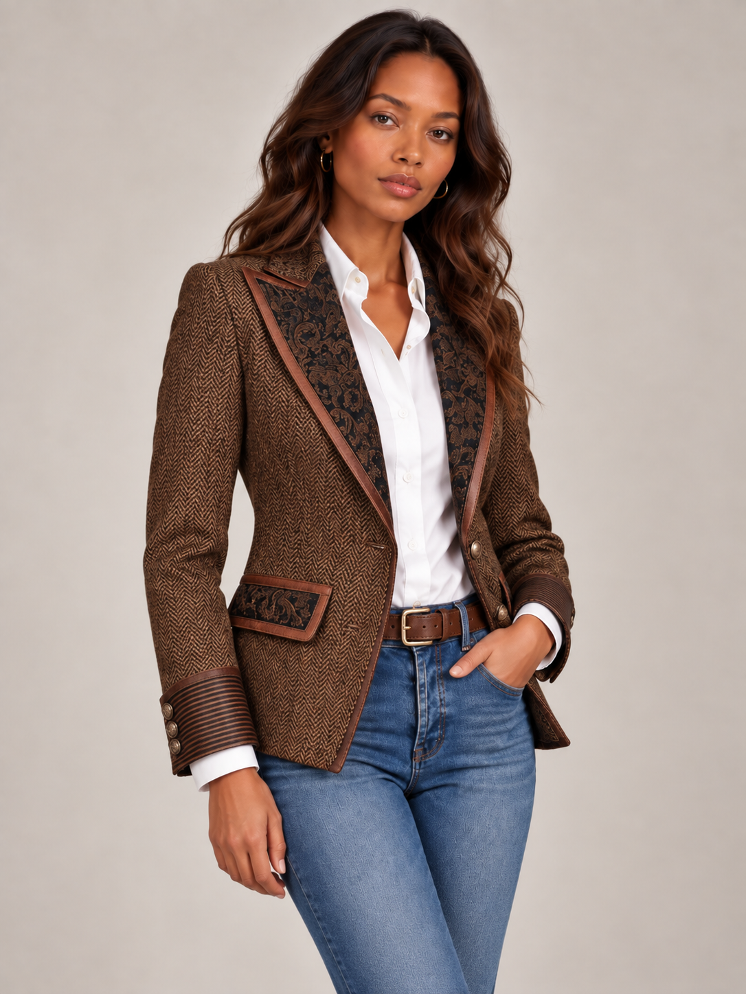 Camille™ | Blazer élégant à détails contrastés
