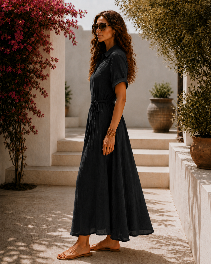 Élise | Robe longue en lin élégante