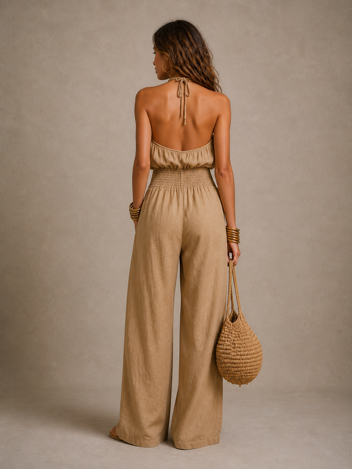 Elara | Combinaison élégante à col halter et coupe fluide