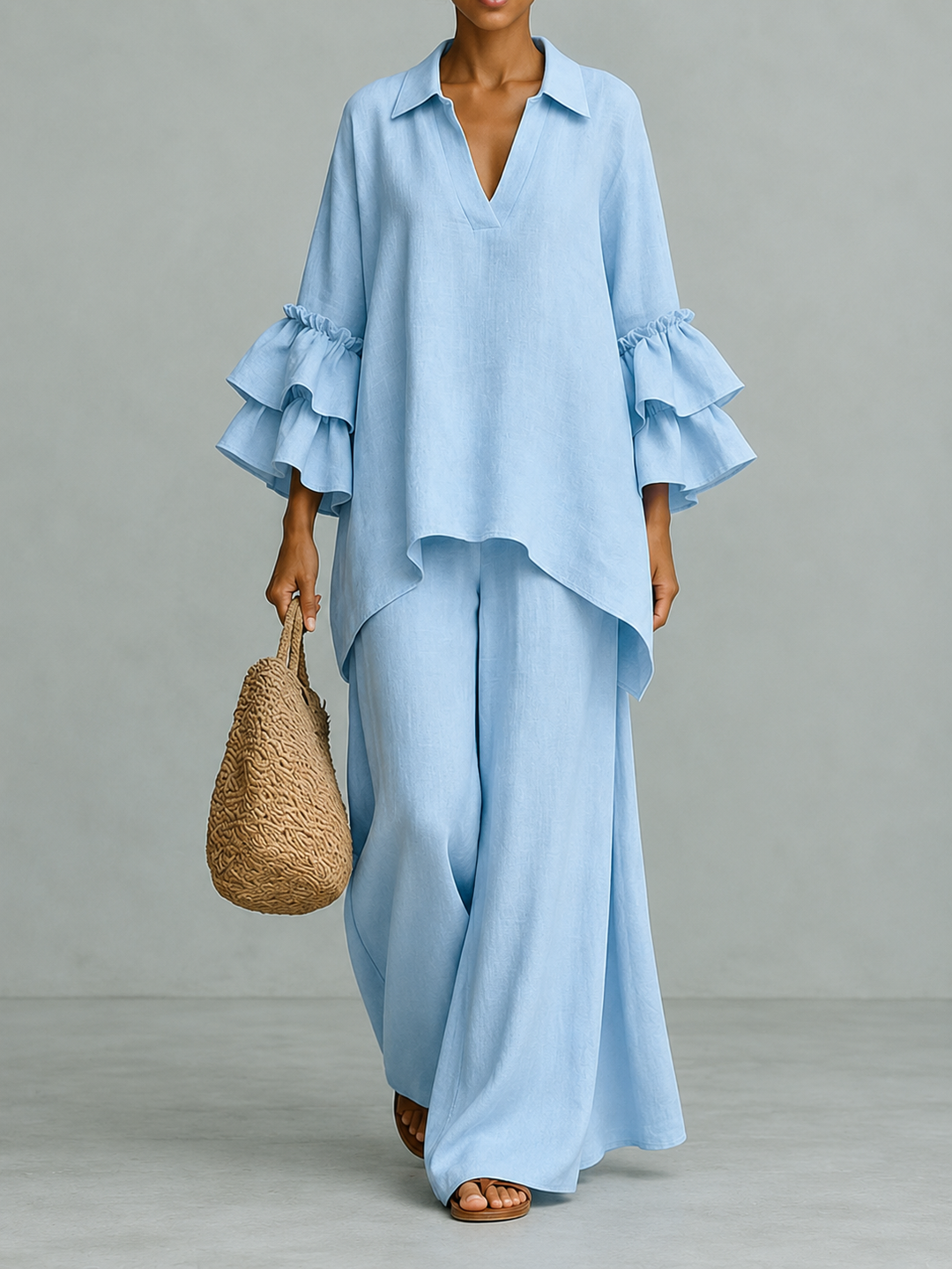 Lena | Ensemble fluide avec haut ample et pantalon large