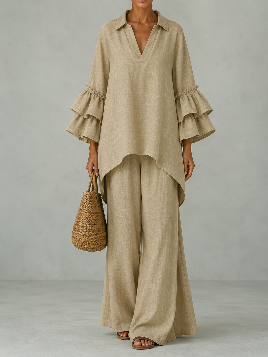 Lena | Ensemble fluide avec haut ample et pantalon large