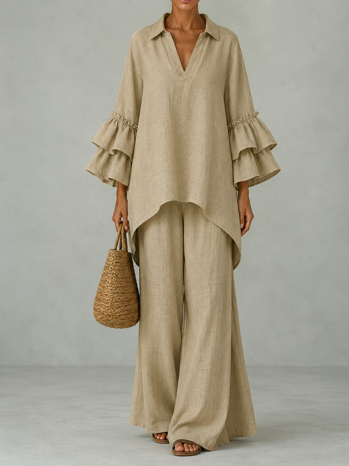 Lena | Ensemble fluide avec haut ample et pantalon large