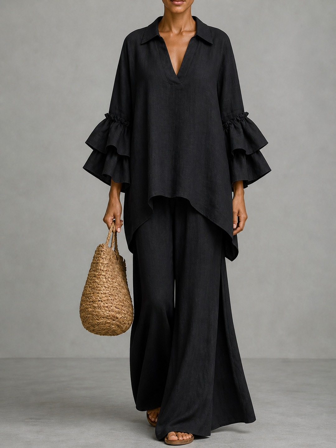 Lena | Ensemble fluide avec haut ample et pantalon large
