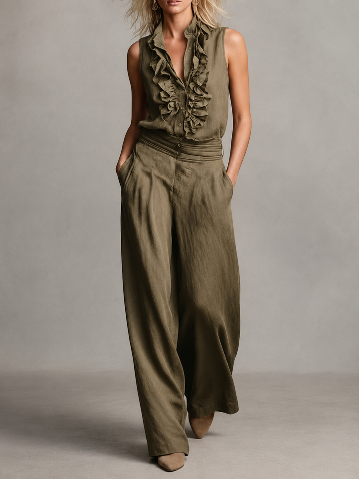 Chloé | Ensemble élégant avec haut et pantalon large