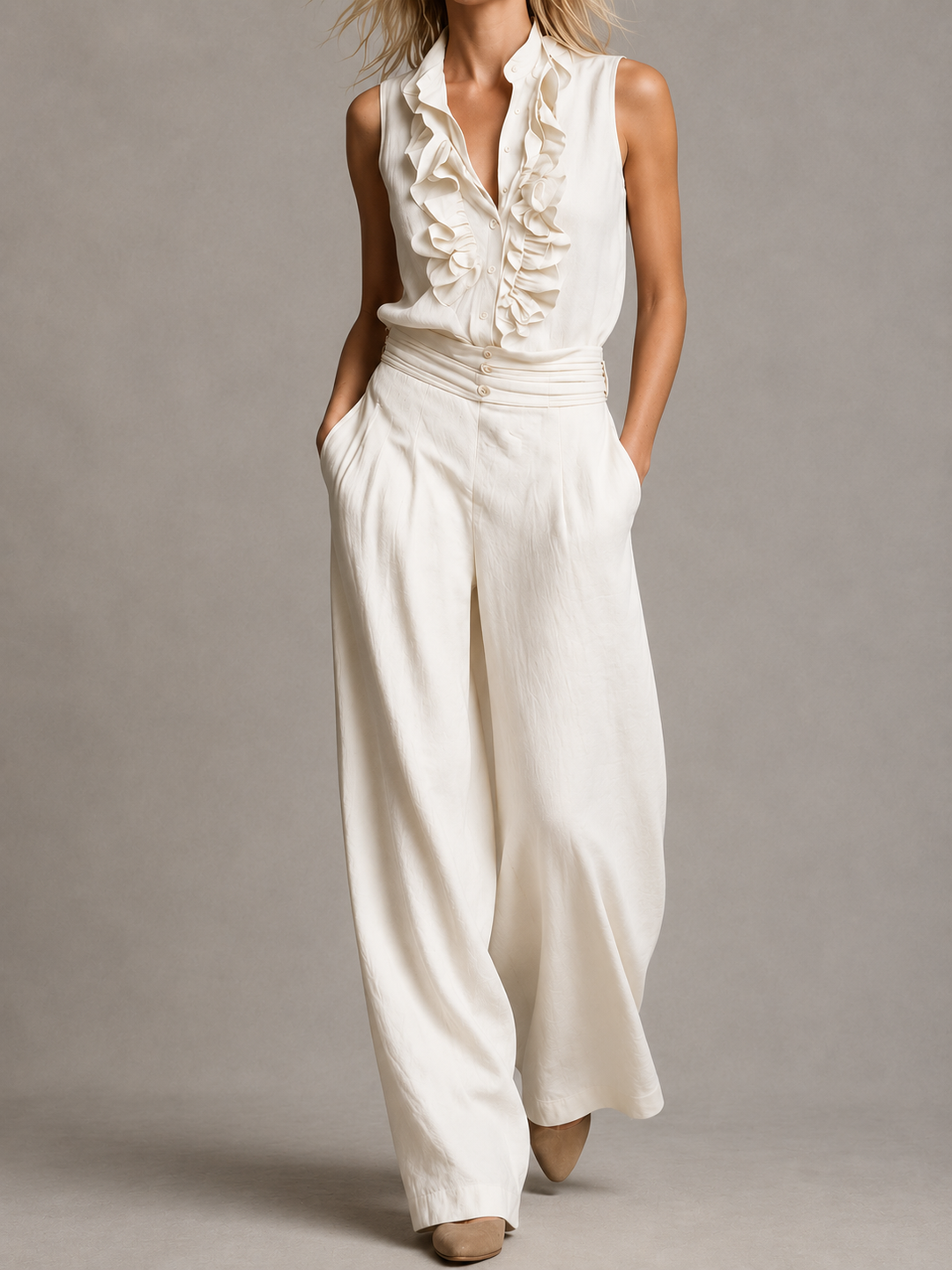 Chloé | Ensemble élégant avec haut et pantalon large