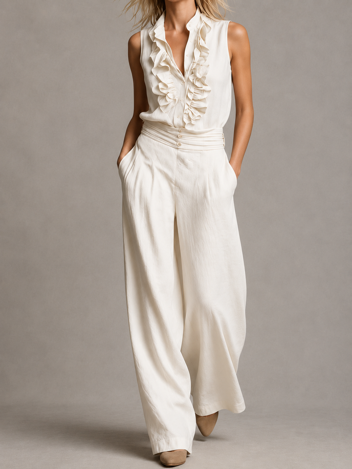 Chloé | Ensemble élégant avec haut et pantalon large