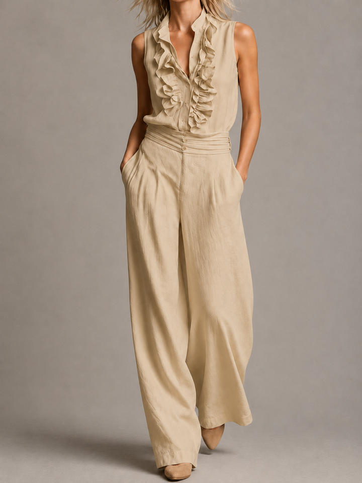 Chloé | Ensemble élégant avec haut et pantalon large