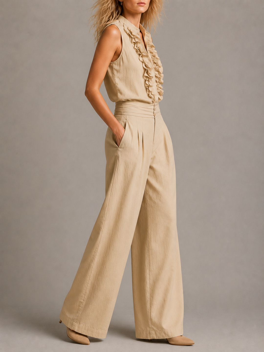 Chloé | Ensemble élégant avec haut et pantalon large