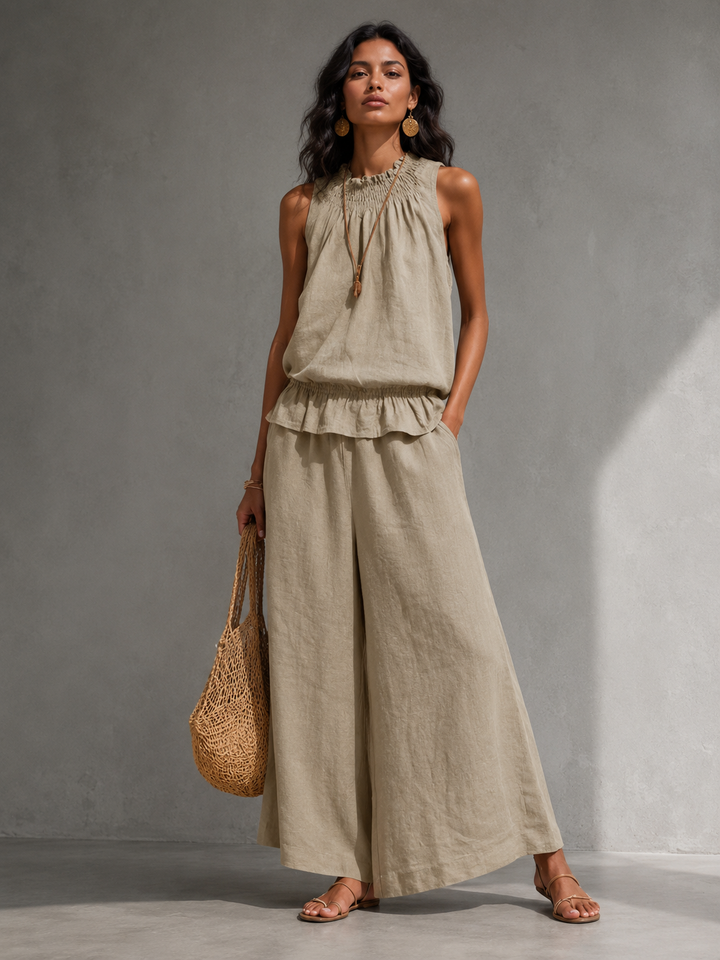 Léa | Ensemble fluide avec haut et pantalon large