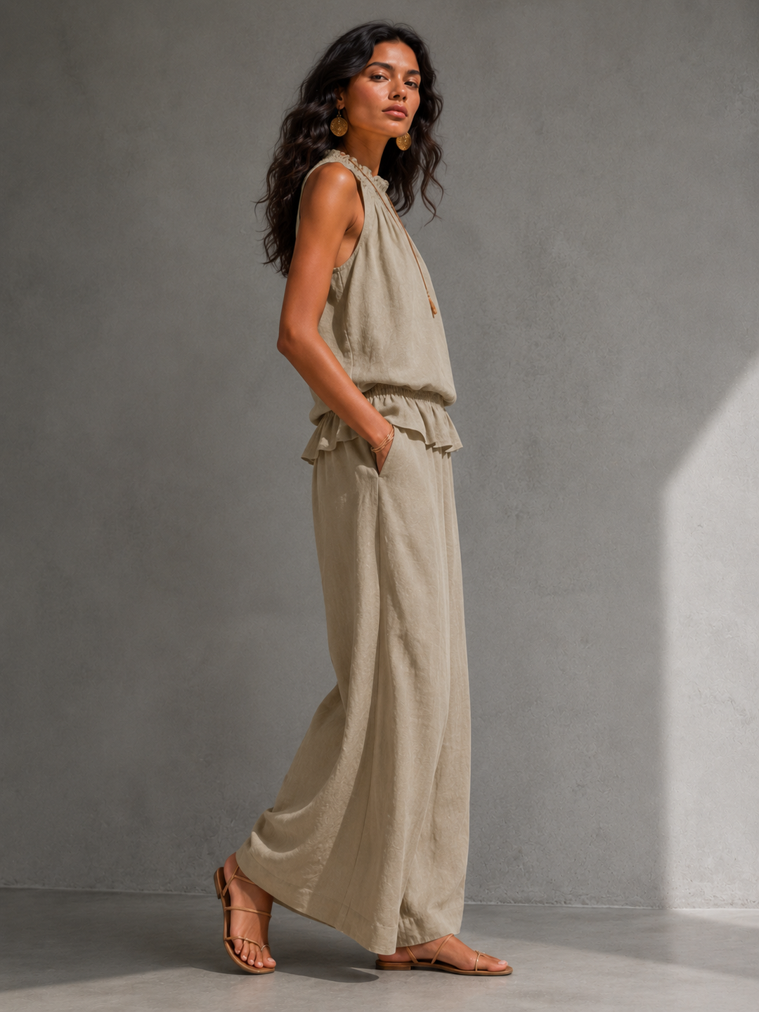 Léa | Ensemble fluide avec haut et pantalon large