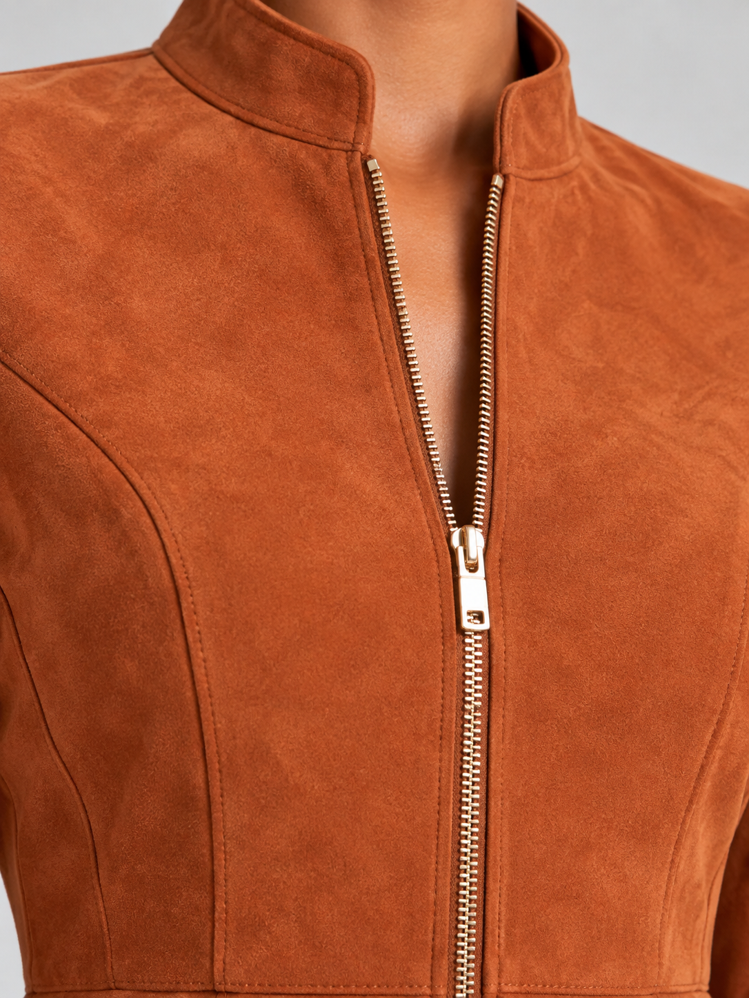 Marion™ | Robe en daim avec fermeture éclair