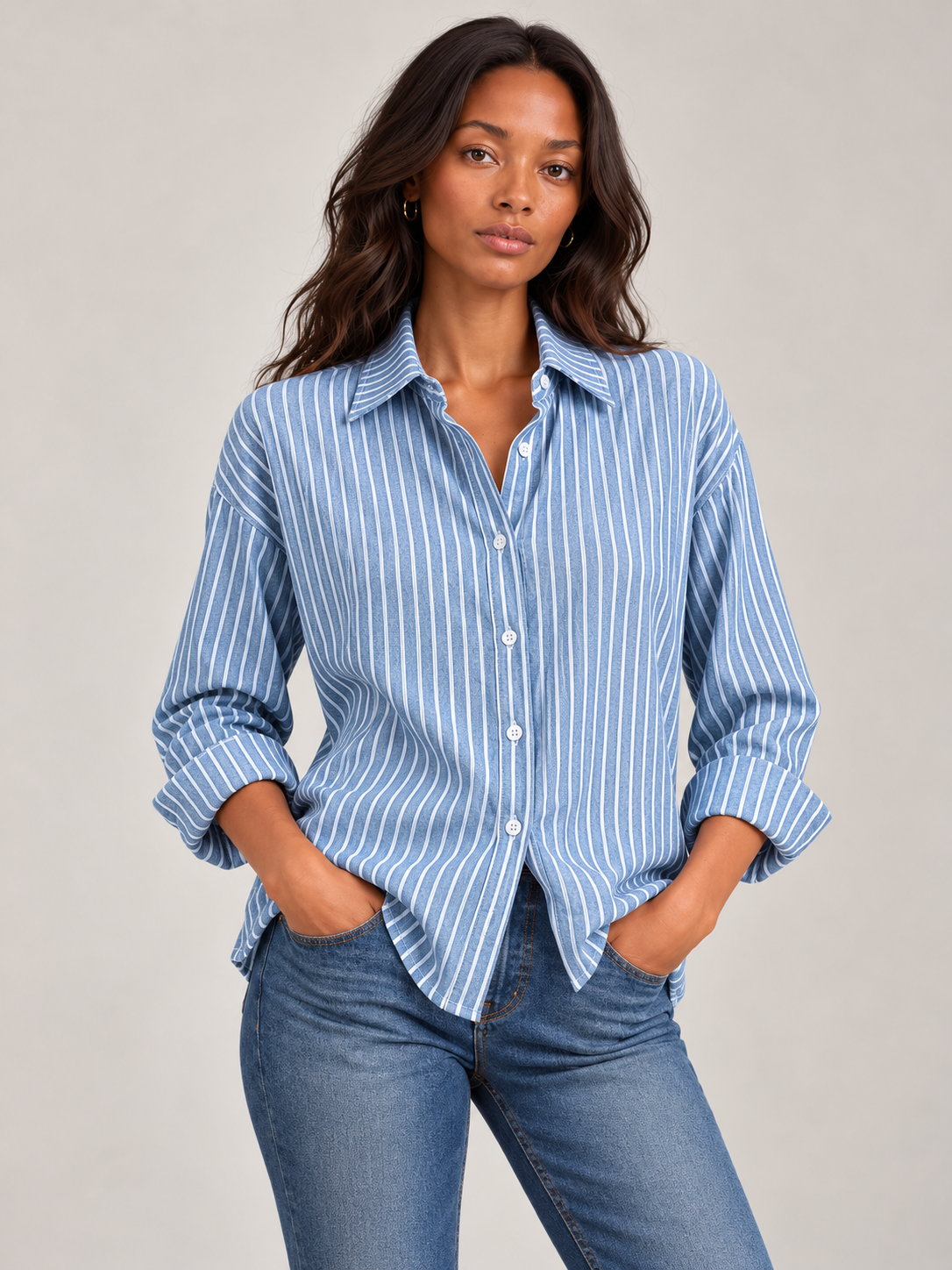 Ninon™ | Chemise rayée avec boutons