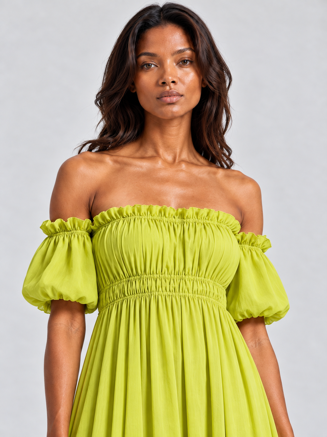 Aurélie | Robe longue fluide à épaules dénudées